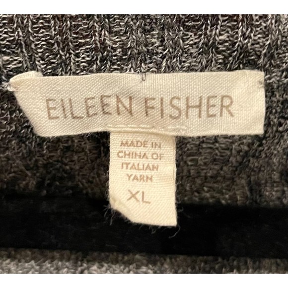 EILEEN FISHER Linen Dolman Sleeve Grey Sweater - Picture 2 of 4